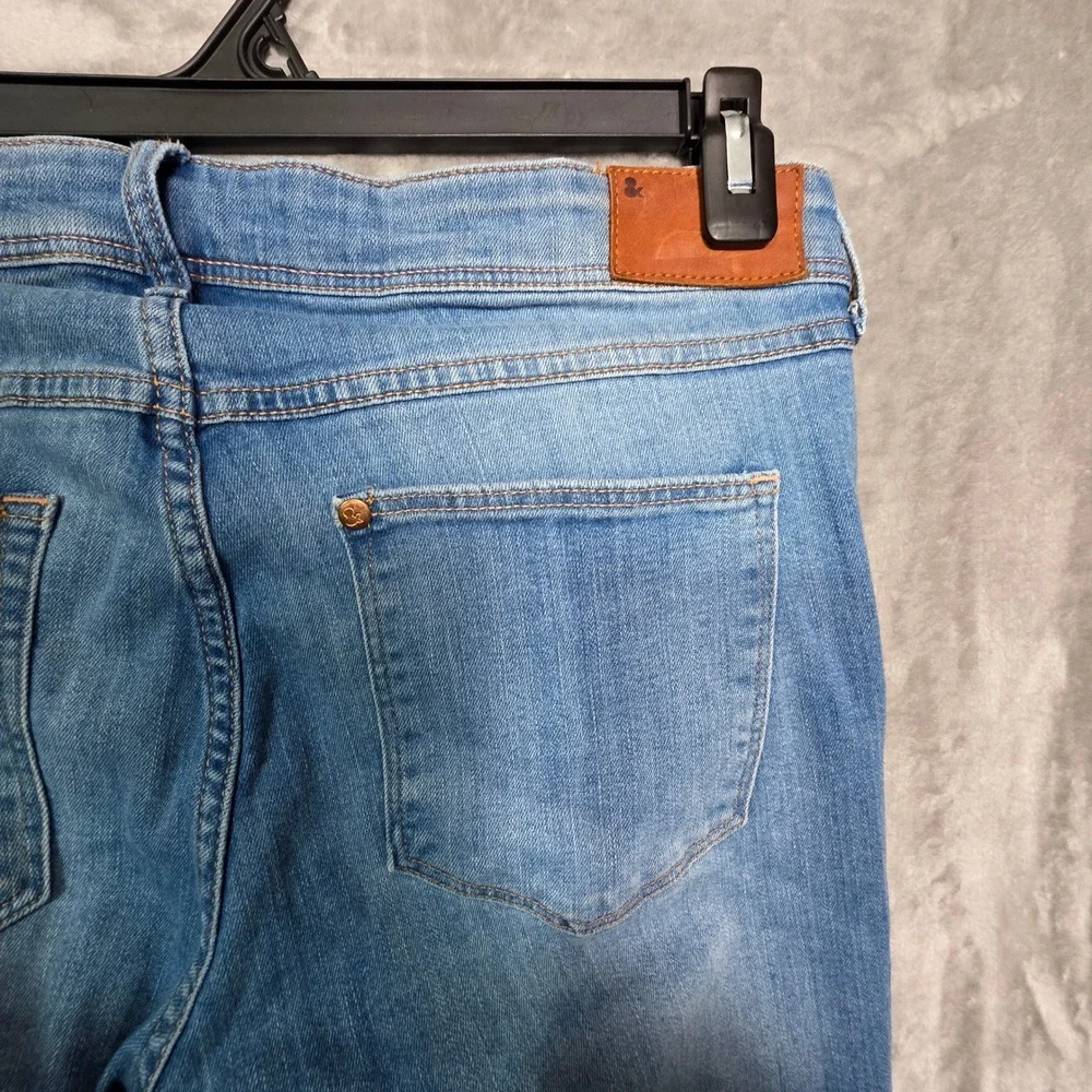 H&M &Denim Super Skinny Super Low Waist Jeans Light Wash Blue 33/32